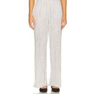 Alembika Relaxed Wide Leg Pants in Silver Crinkle